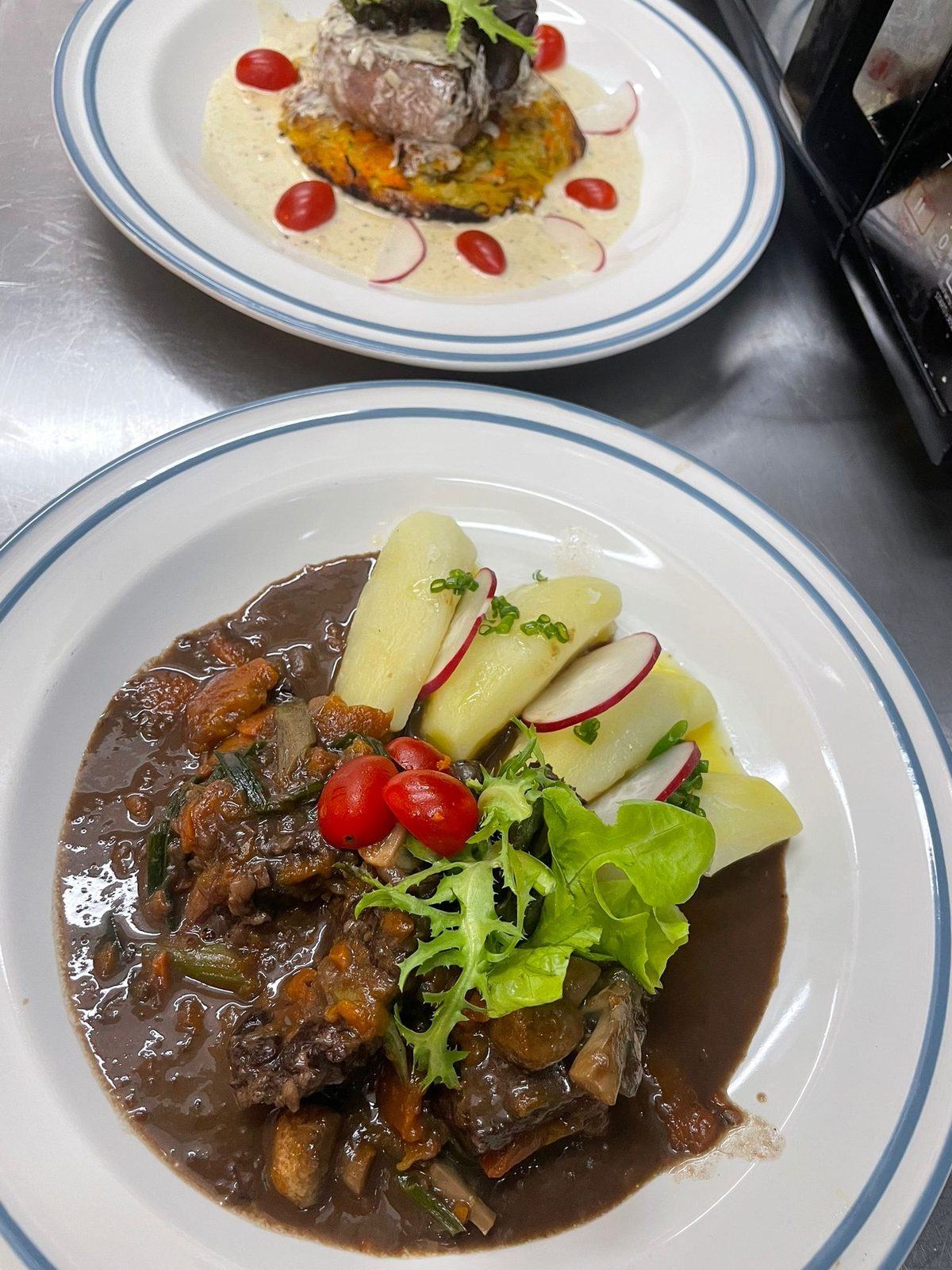 Two plates ready for service