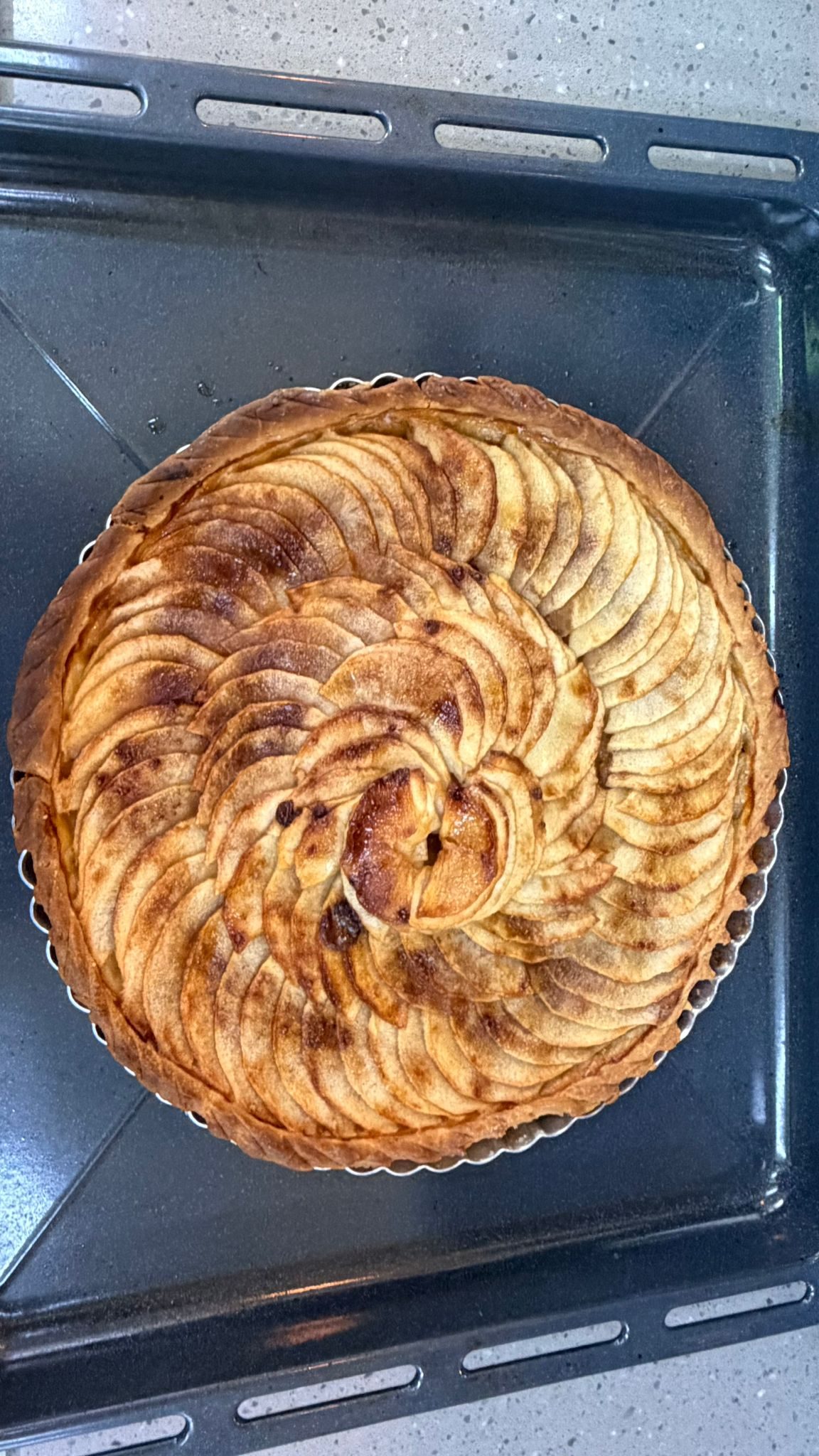 Apple tart from above